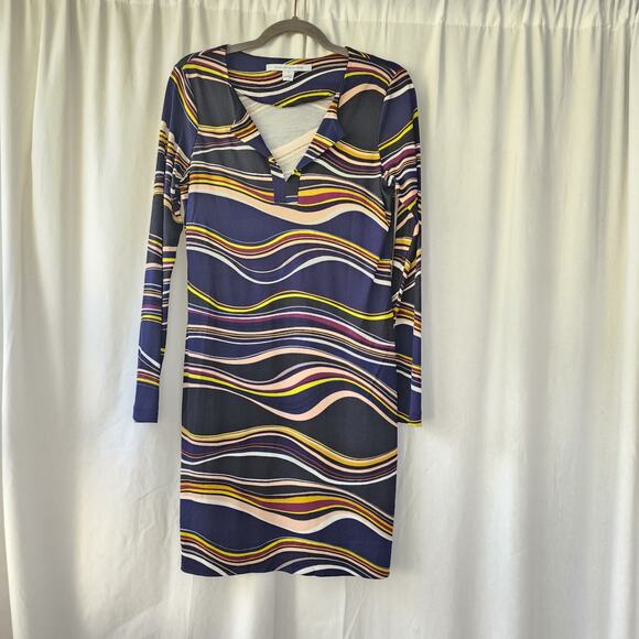 DVF Diane Von Furstenberg Mini Dress Size 8 Silk Retro Preppy - Picture 2 of 11